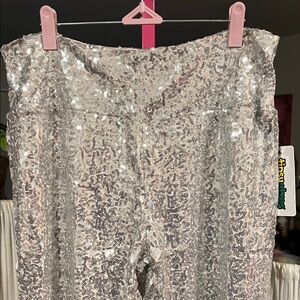 New Tipsy Elves Shimmering Gold Sequin Leggings 1X